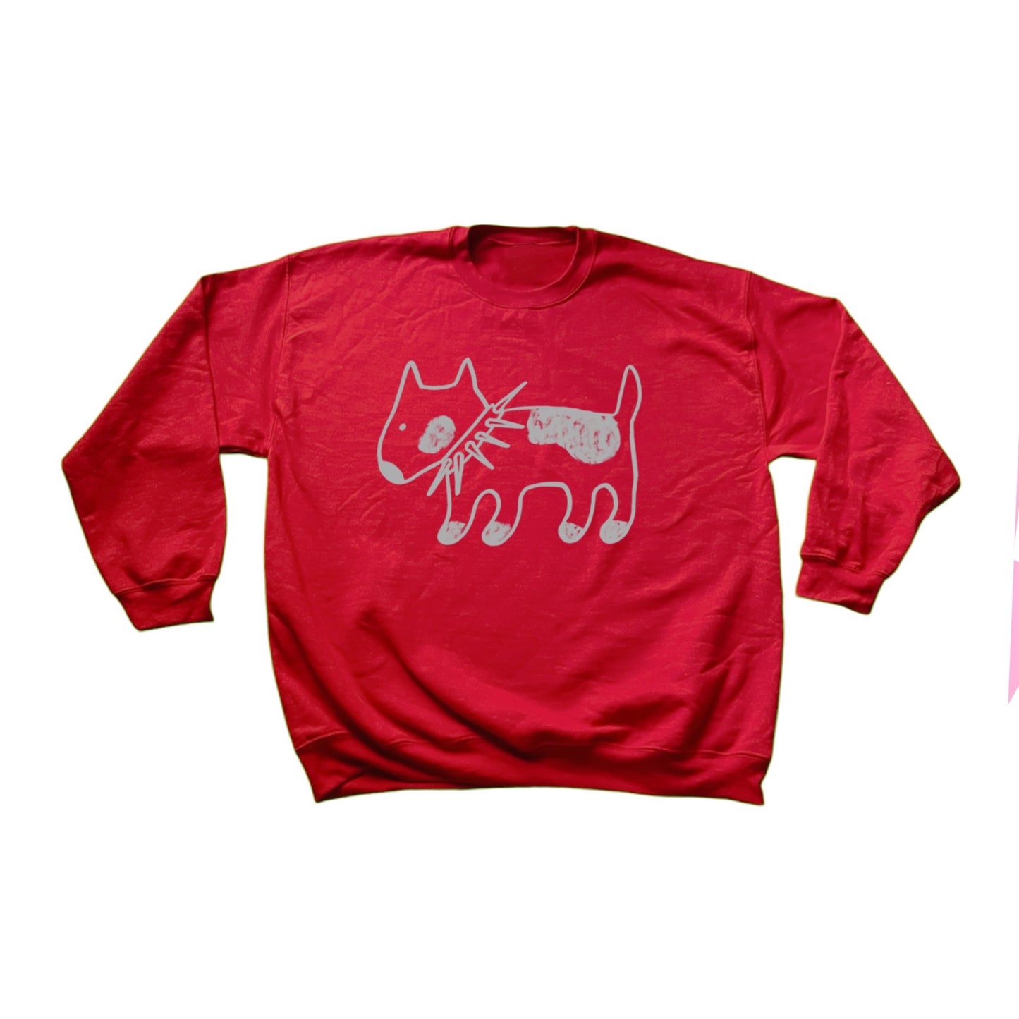 Spiky collar dog red sweatshirt