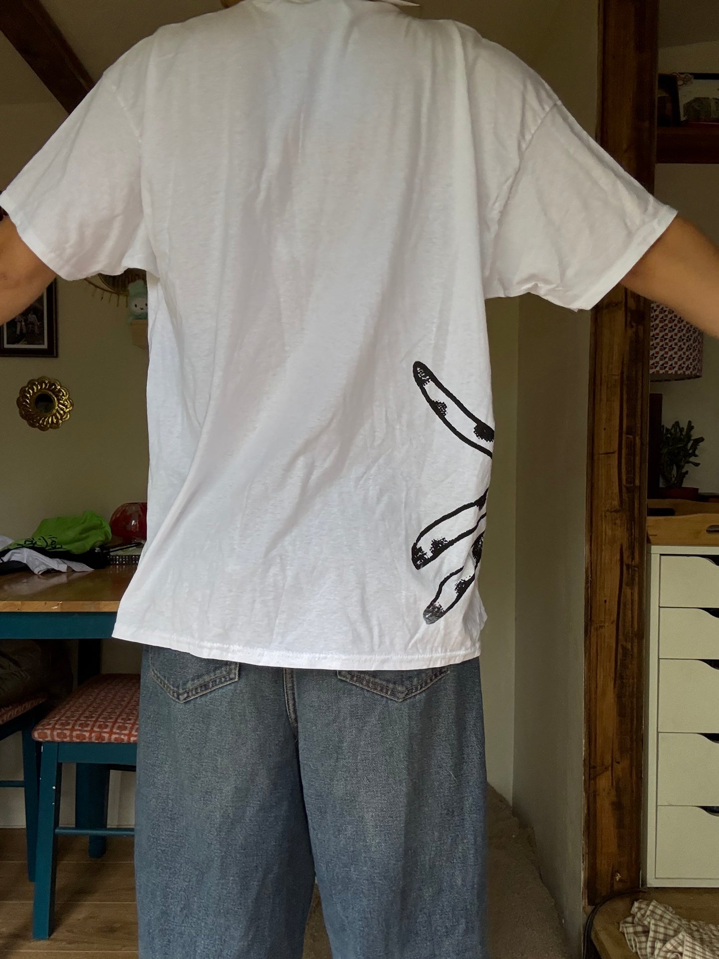 Mega Dalmatian black on white wrap around oversized tee