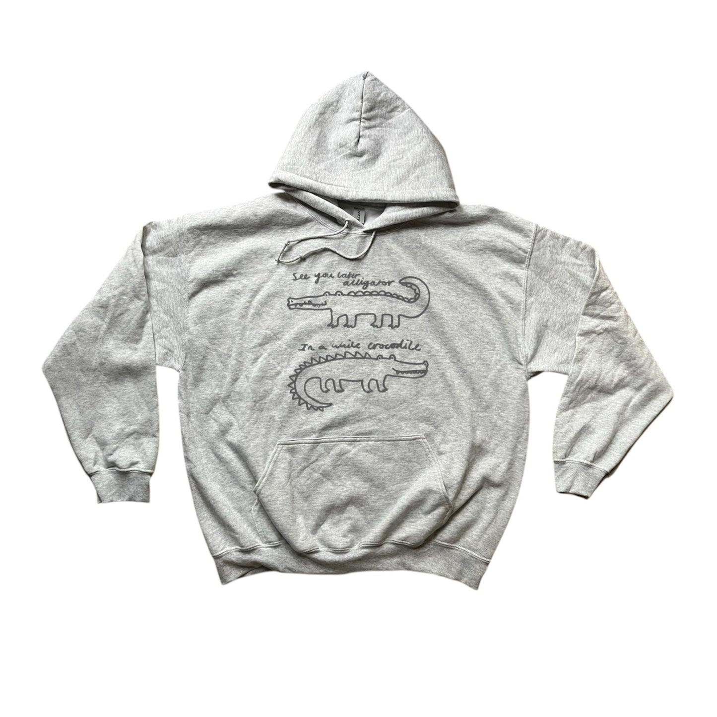 See you later alligator, in a while crocodile grey hoodie
