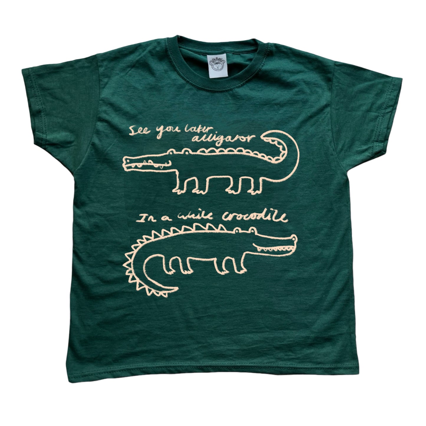 See you later alligator forest green tee