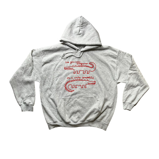 See you later alligator, in a while crocodile grey hoodie