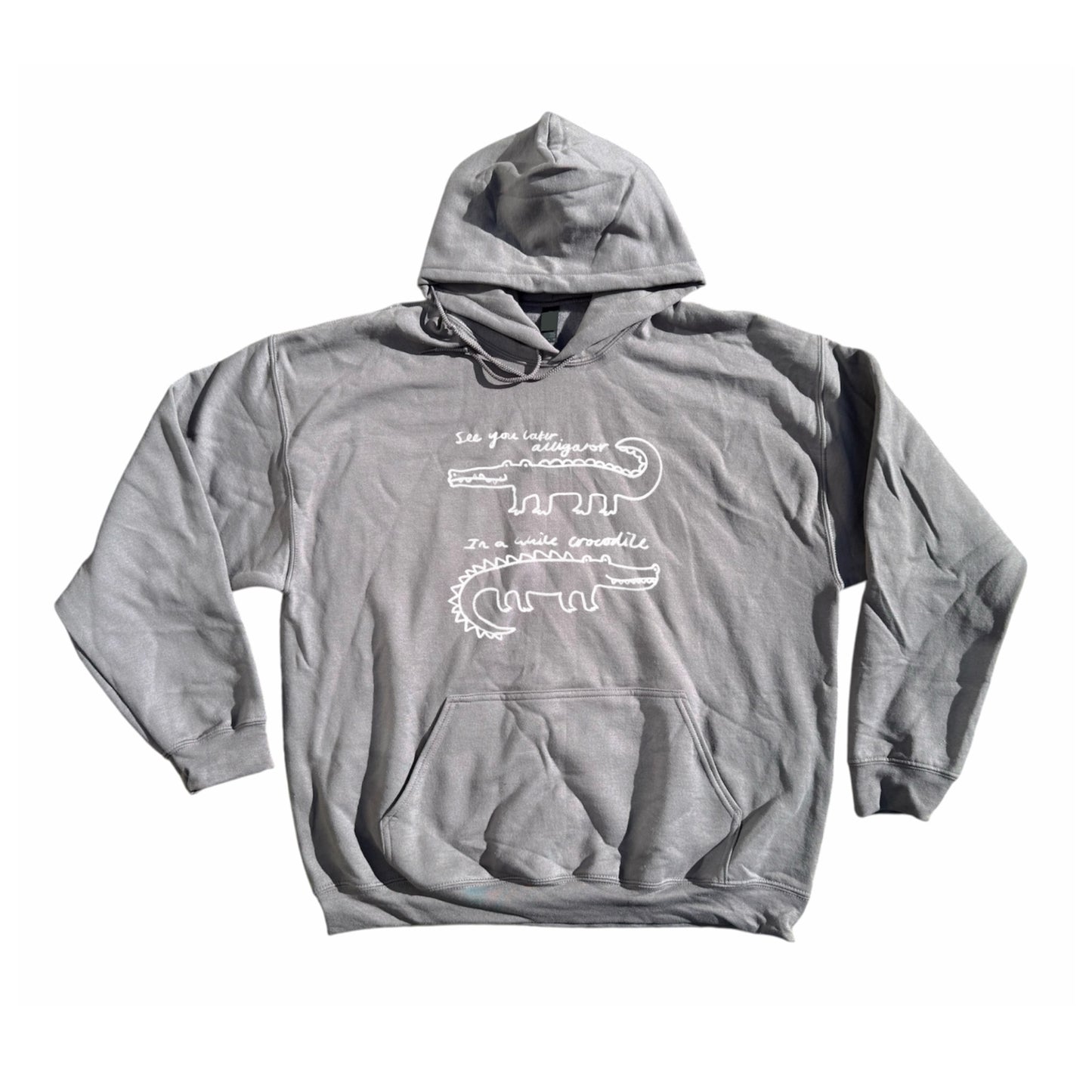 See you later alligator, in a while crocodile dark grey hoodie