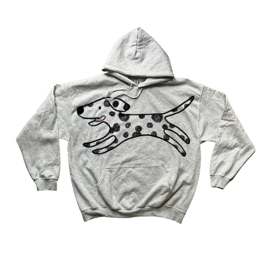 Polka dot MEGA Dalmatian grey hoodie