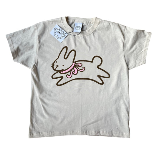 Bow bunny beige tee