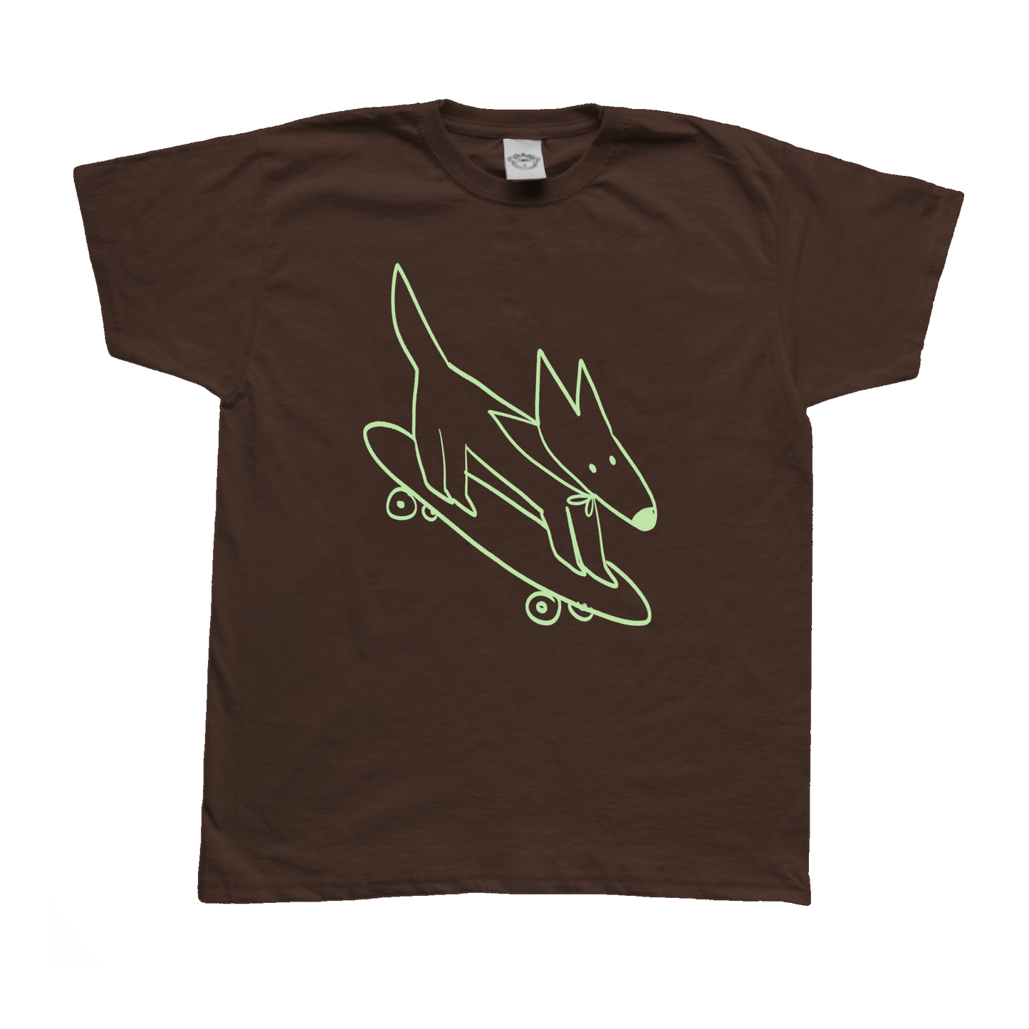 Skater dog brown tee