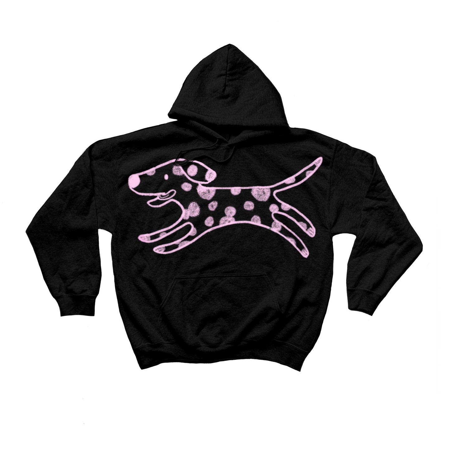 Polka dot MEGA Dalmatian black hoodie