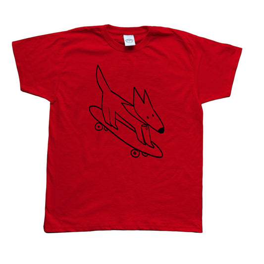 Skater dog black print Tee