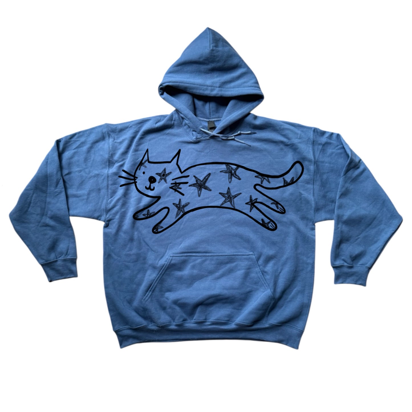 Mega Star Cat indigo hoodie