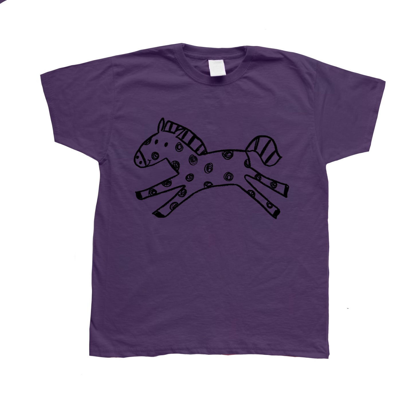 Polka dot horse purple tee