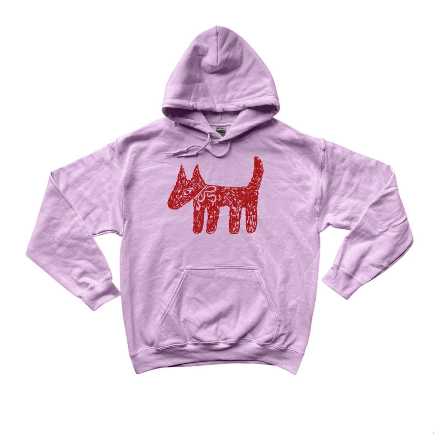 Scruffy dog pink hoodie