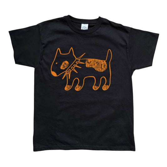 Spiky collar dog orange on black Baby Tee