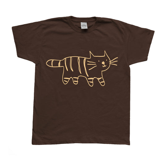 Tiger beige on brown Tee