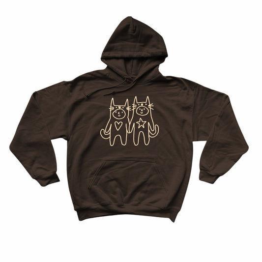 2 critters in love brown hoodie