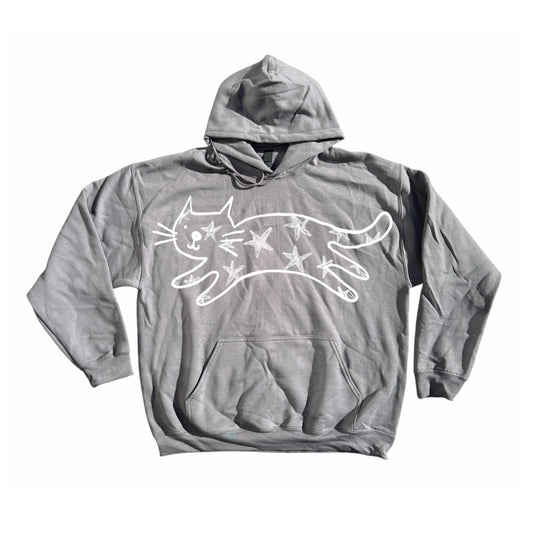 Mega Star Cat dark grey hoodie