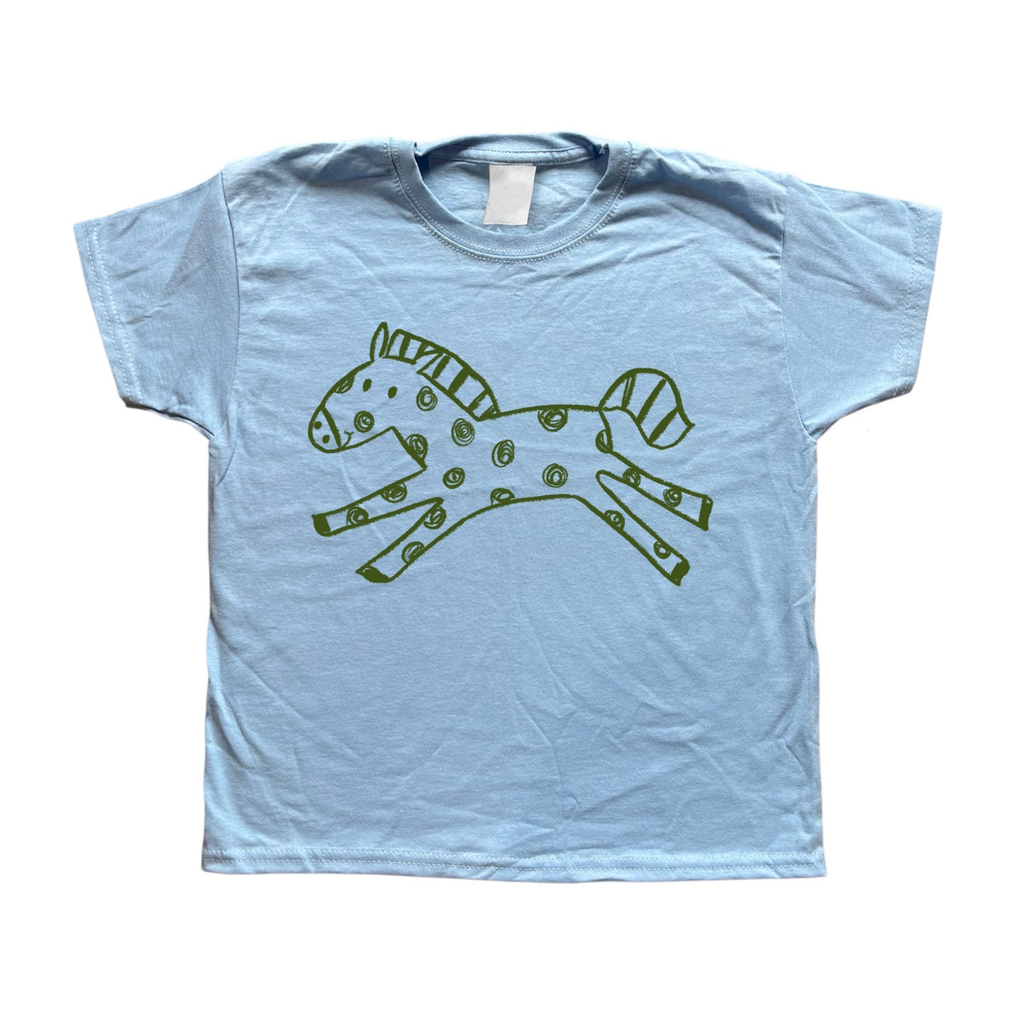 Polka dot horse baby blue tee