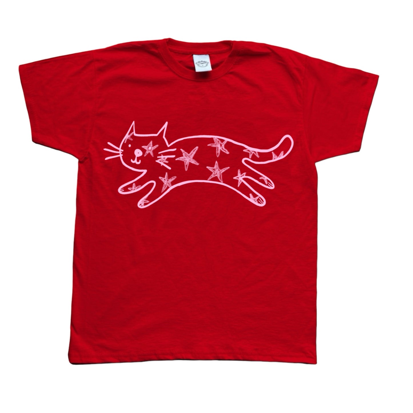 Starry cat red tee