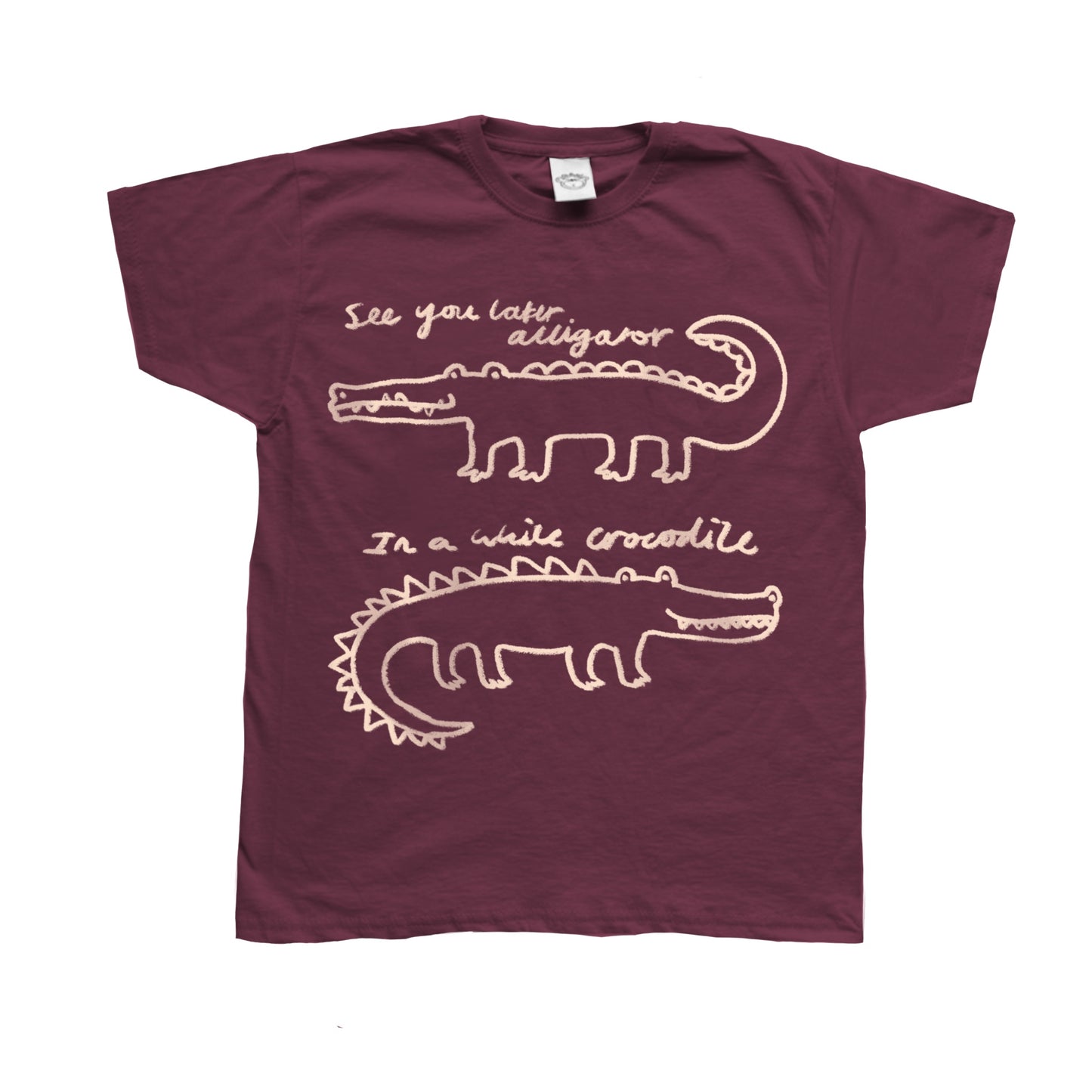 See you later alligator burgundy tee