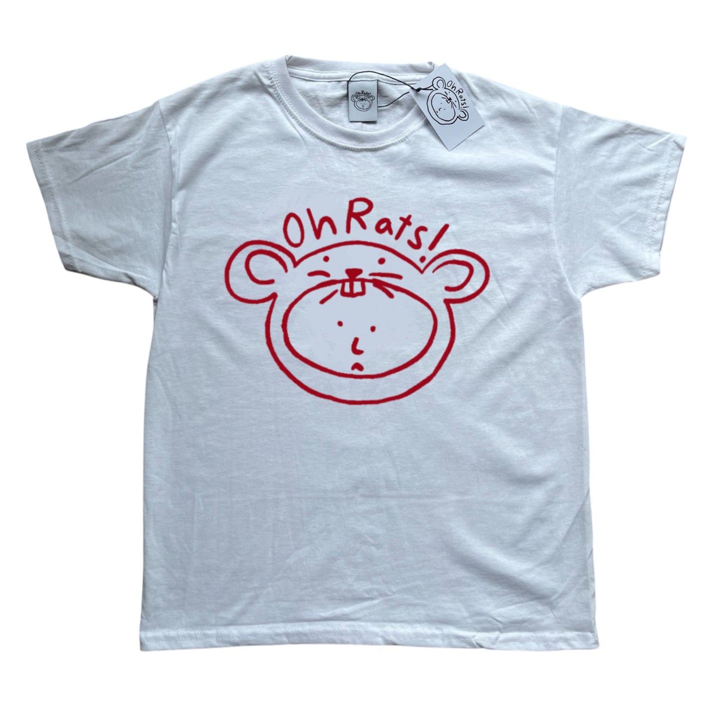 Oh Rats logo white Tee