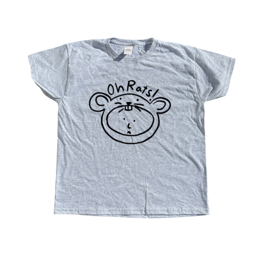 Oh Rats! logo grey tee