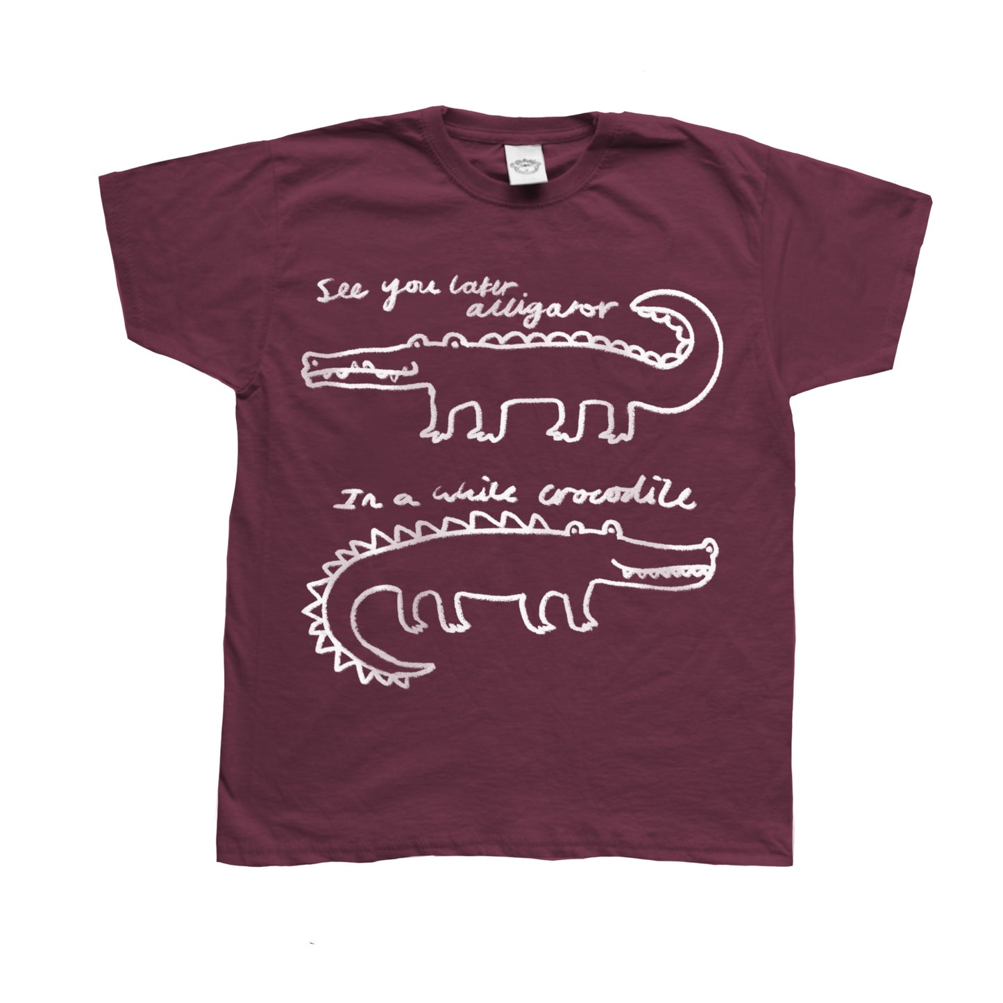 See you later alligator burgundy tee
