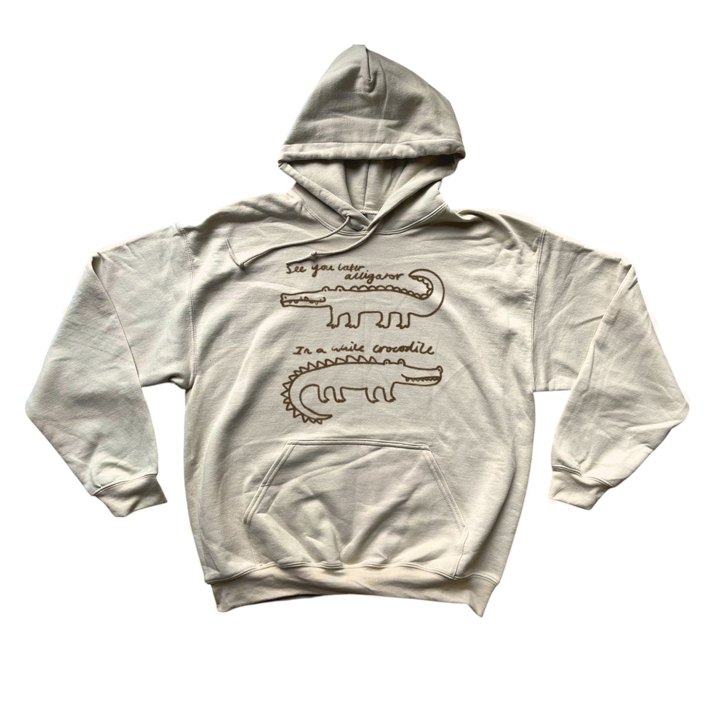 See you later alligator, in a while crocodile beige hoodie