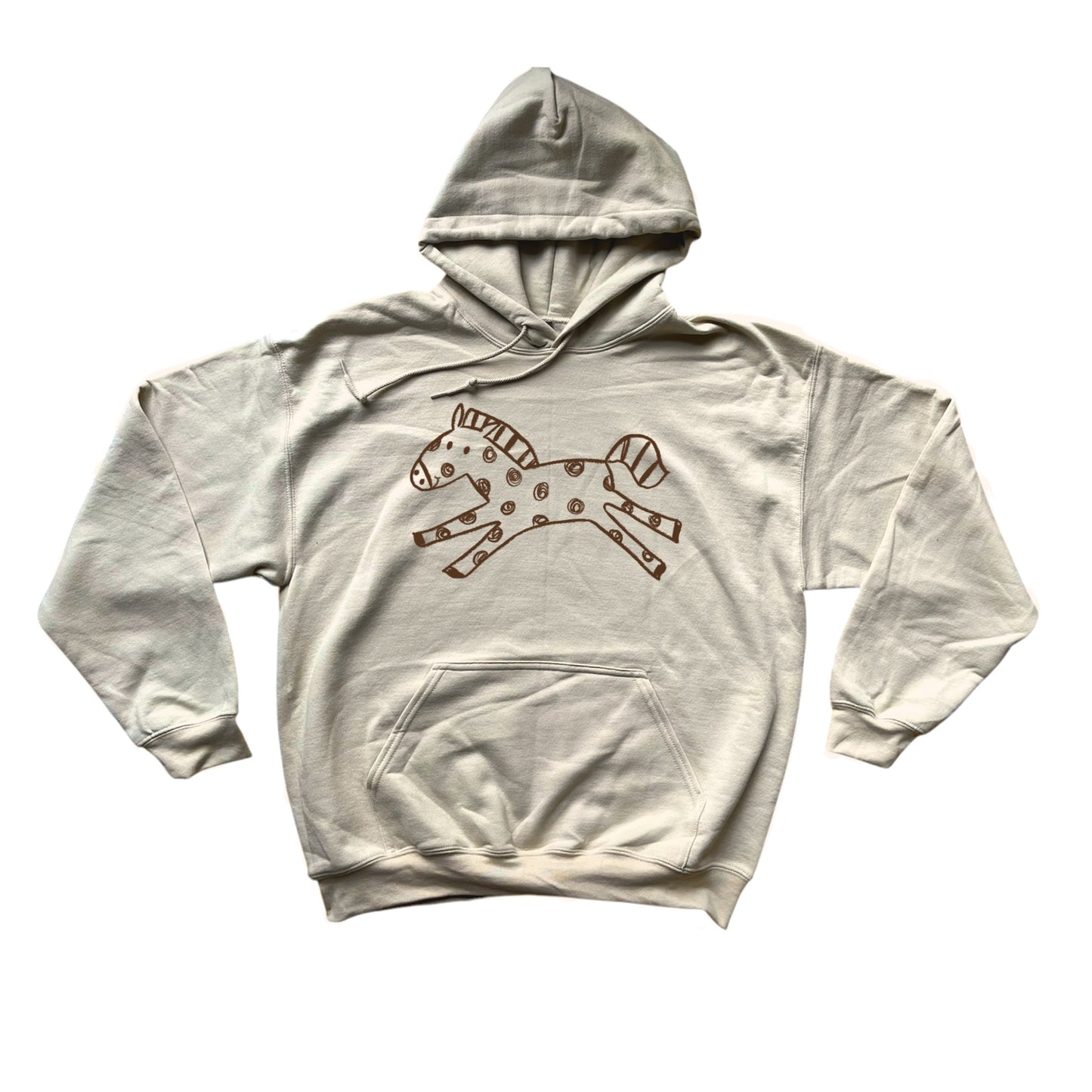Polka dot horse beige hoodie