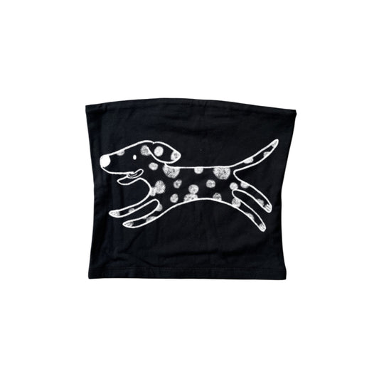 White on black Dalmatian bandeau top