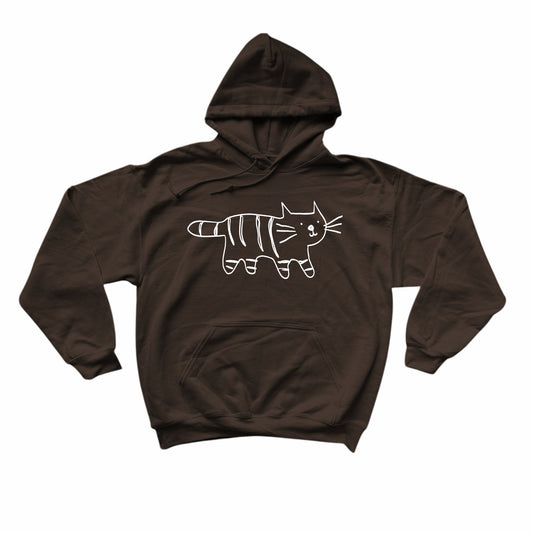 Tiger white on brown hoodie