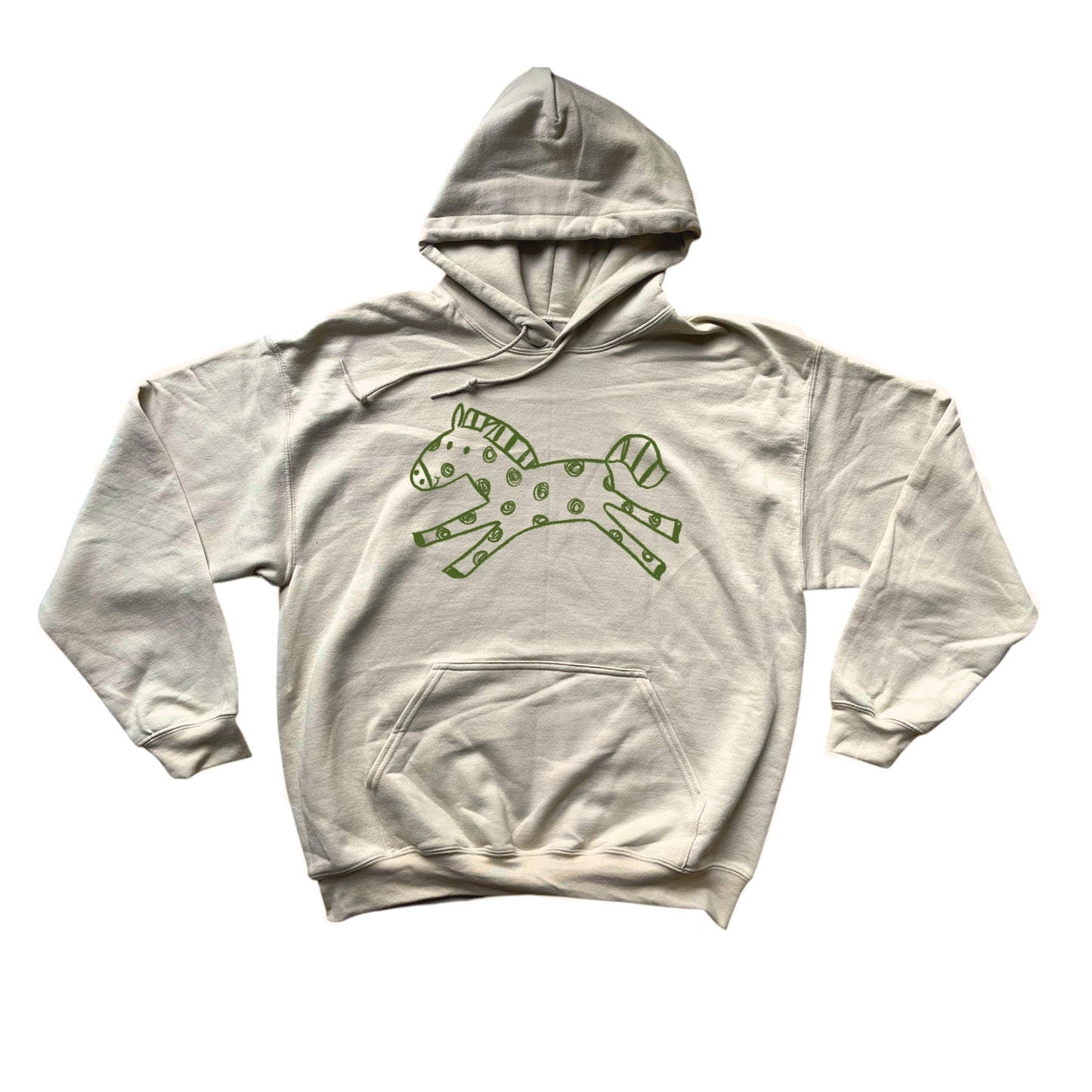 Polka dot horse beige hoodie