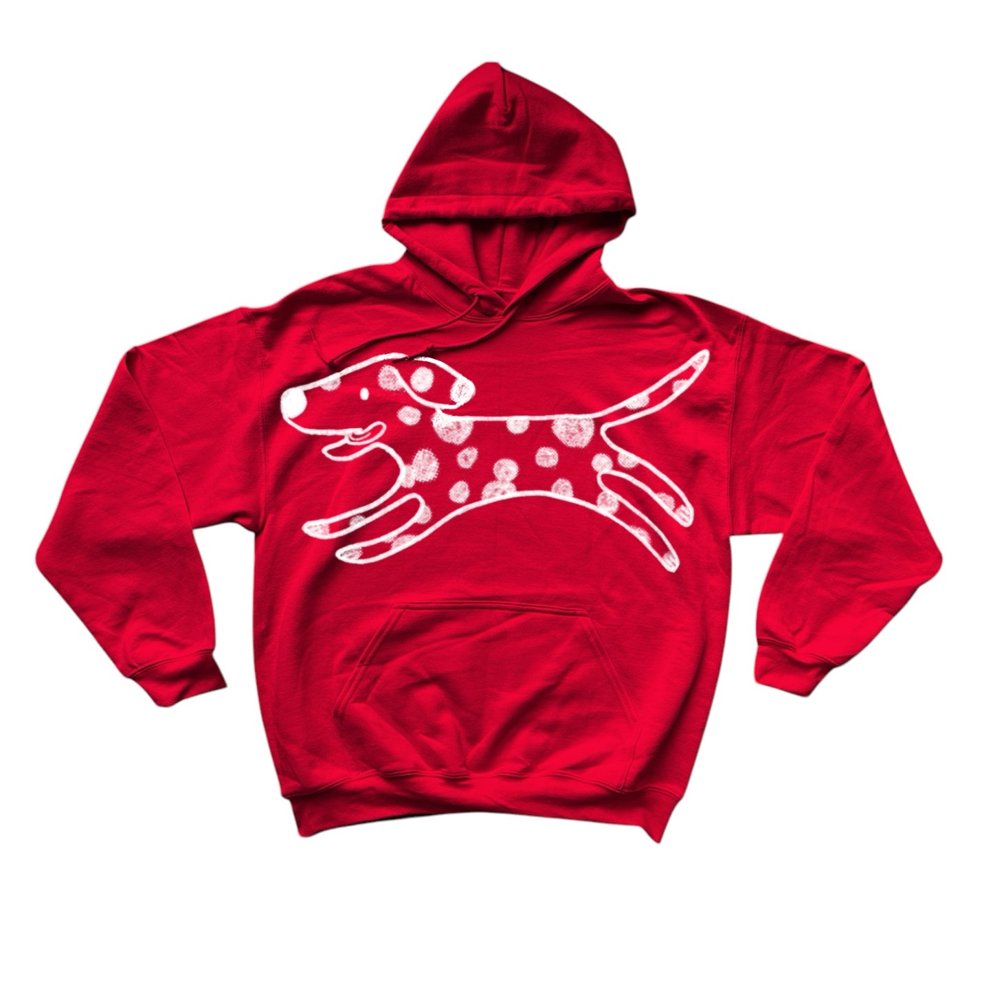 Polka dot MEGA Dalmatian red hoodie