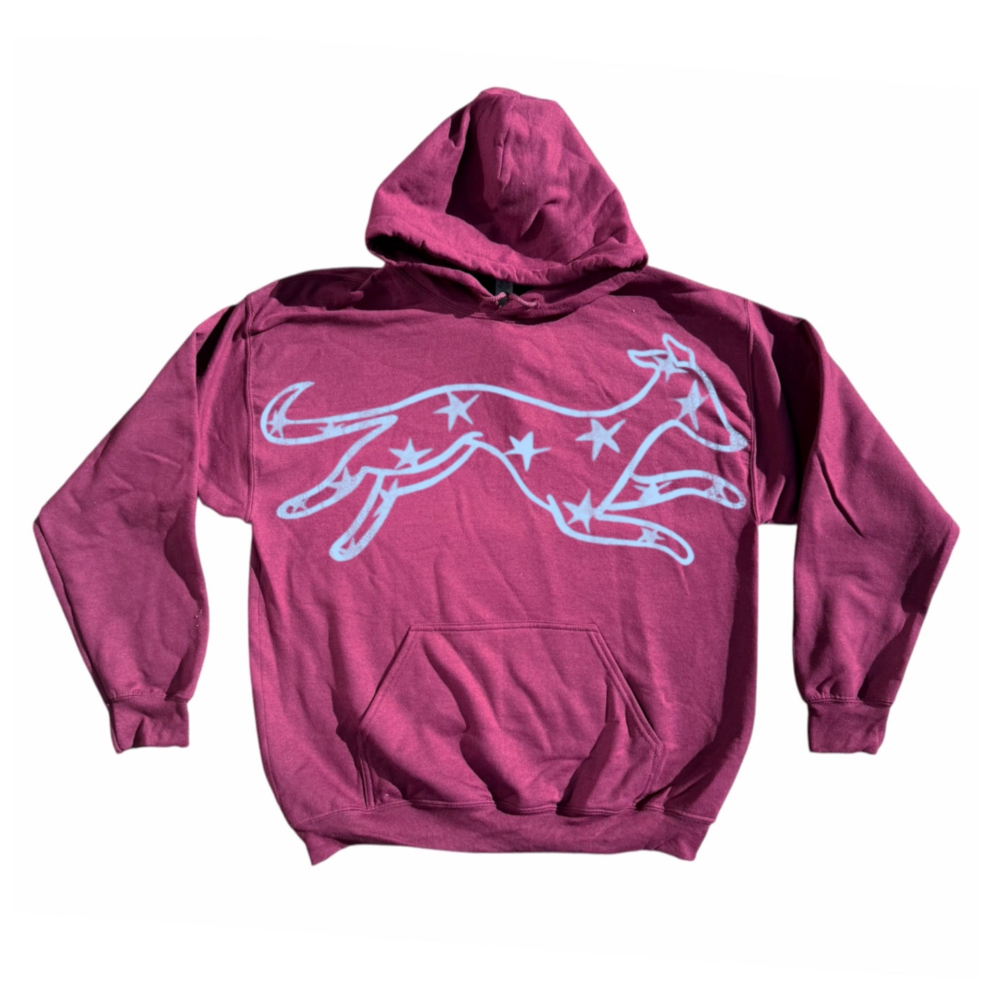 MEGA star dog burgundy hoodie
