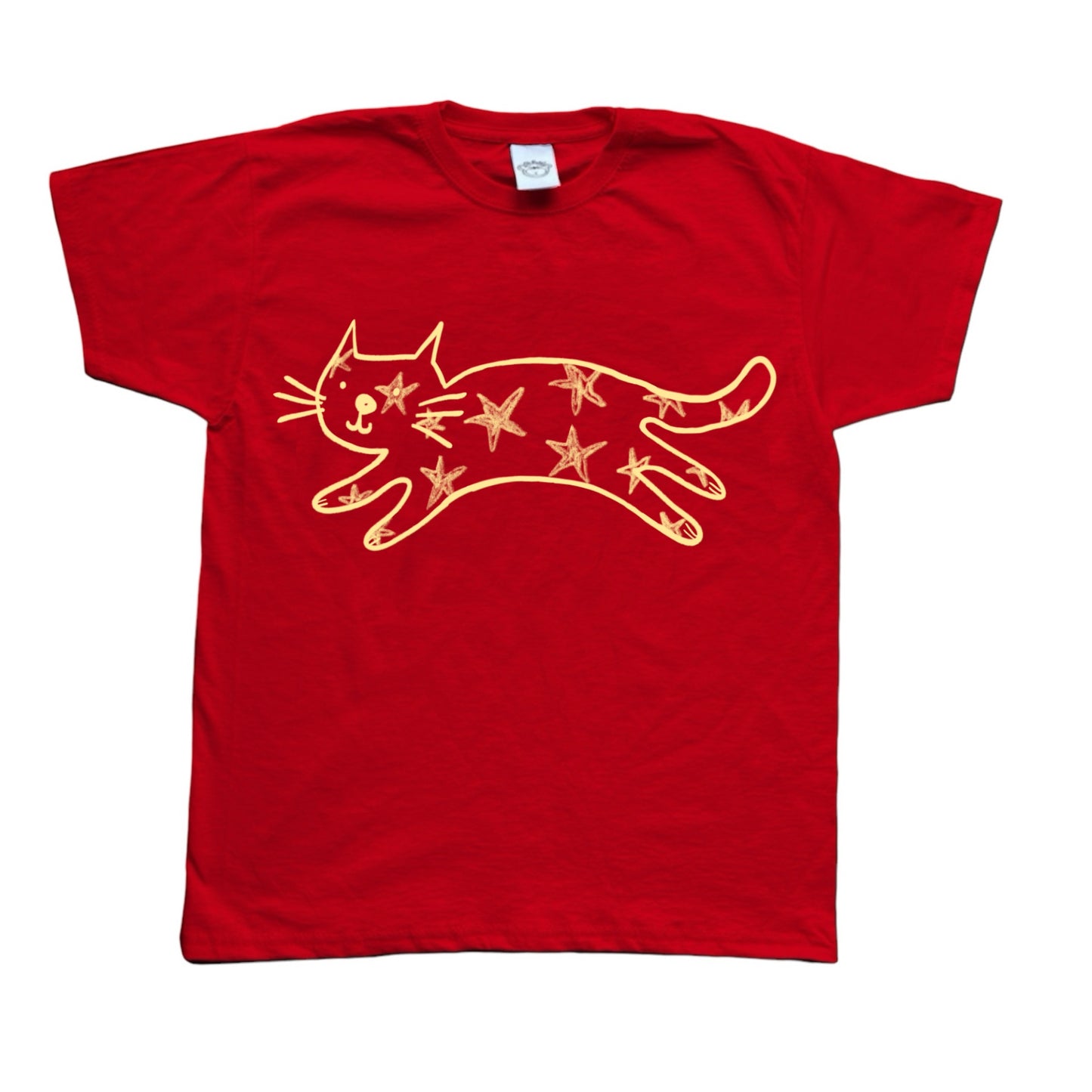 Starry cat red tee