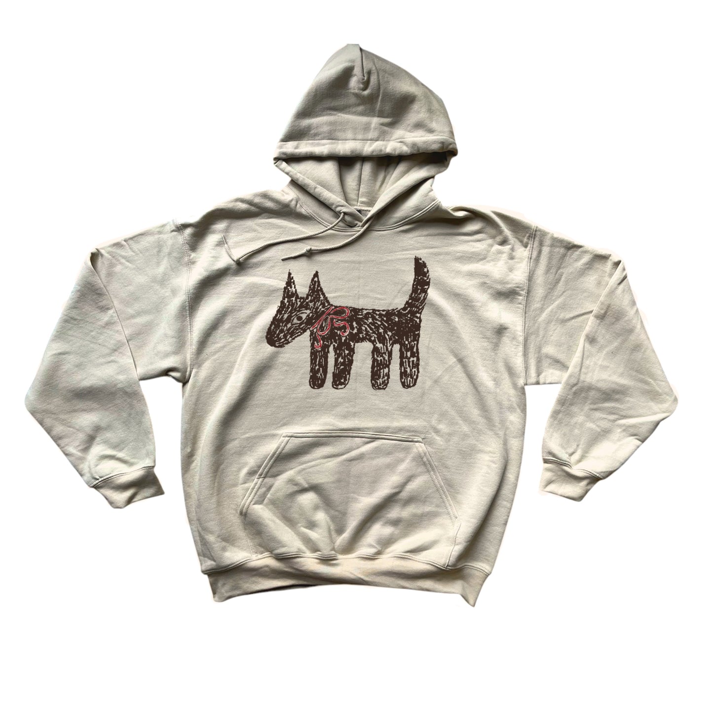 Scruffy dog beige hoodie