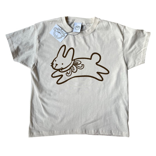 Bow bunny brown on beige Tee