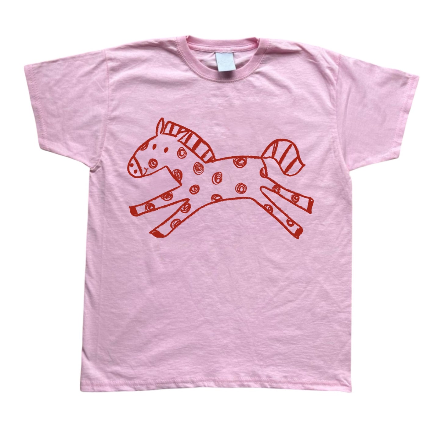 Polka dot horse pink tee