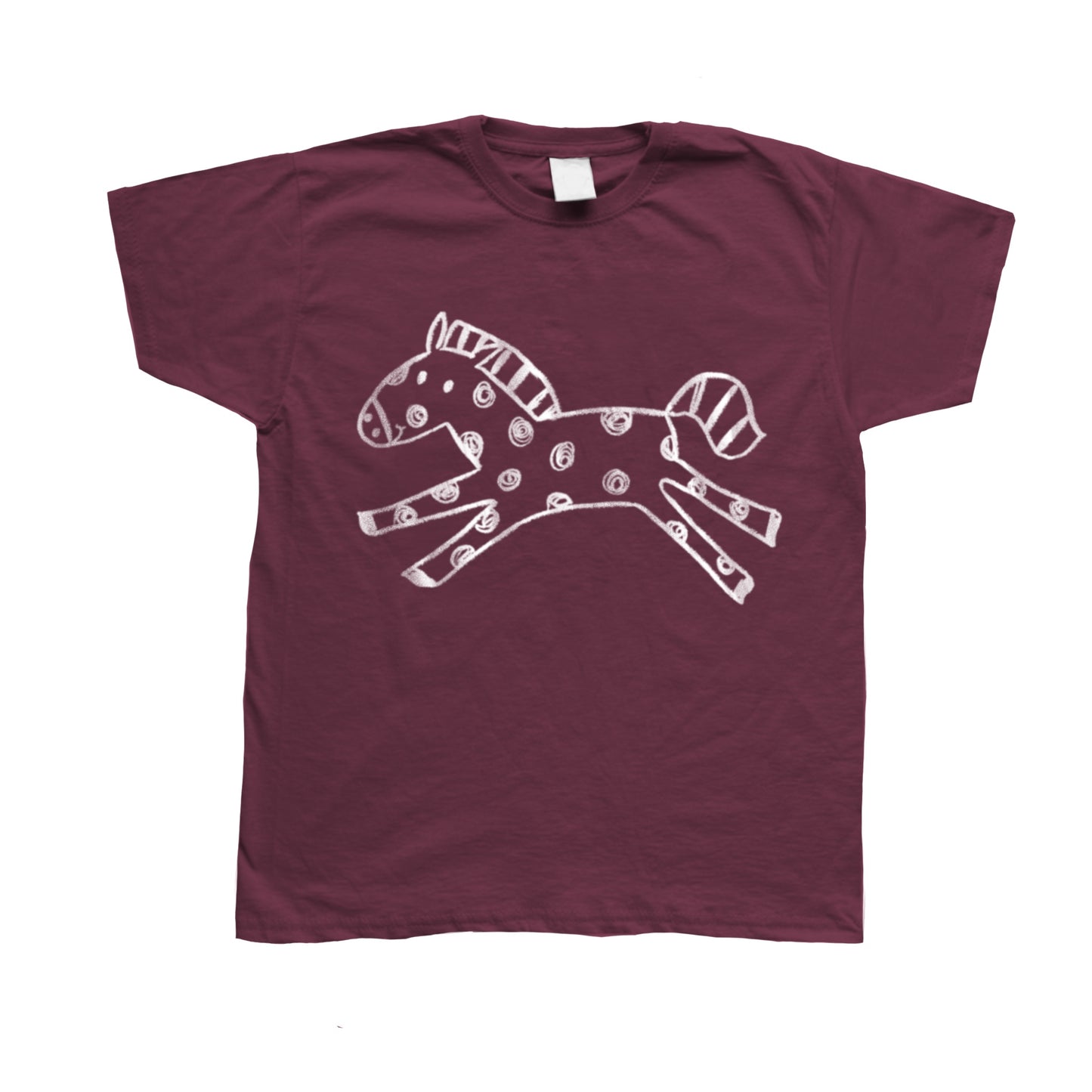 Polka dot horse burgundy tee