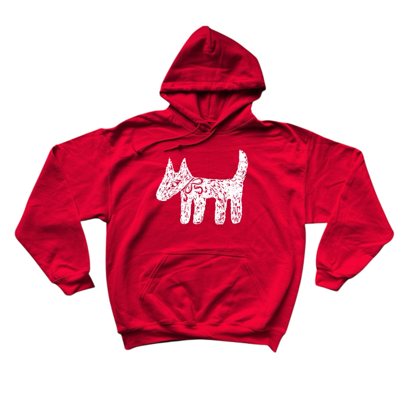 Scruffy dog red hoodie