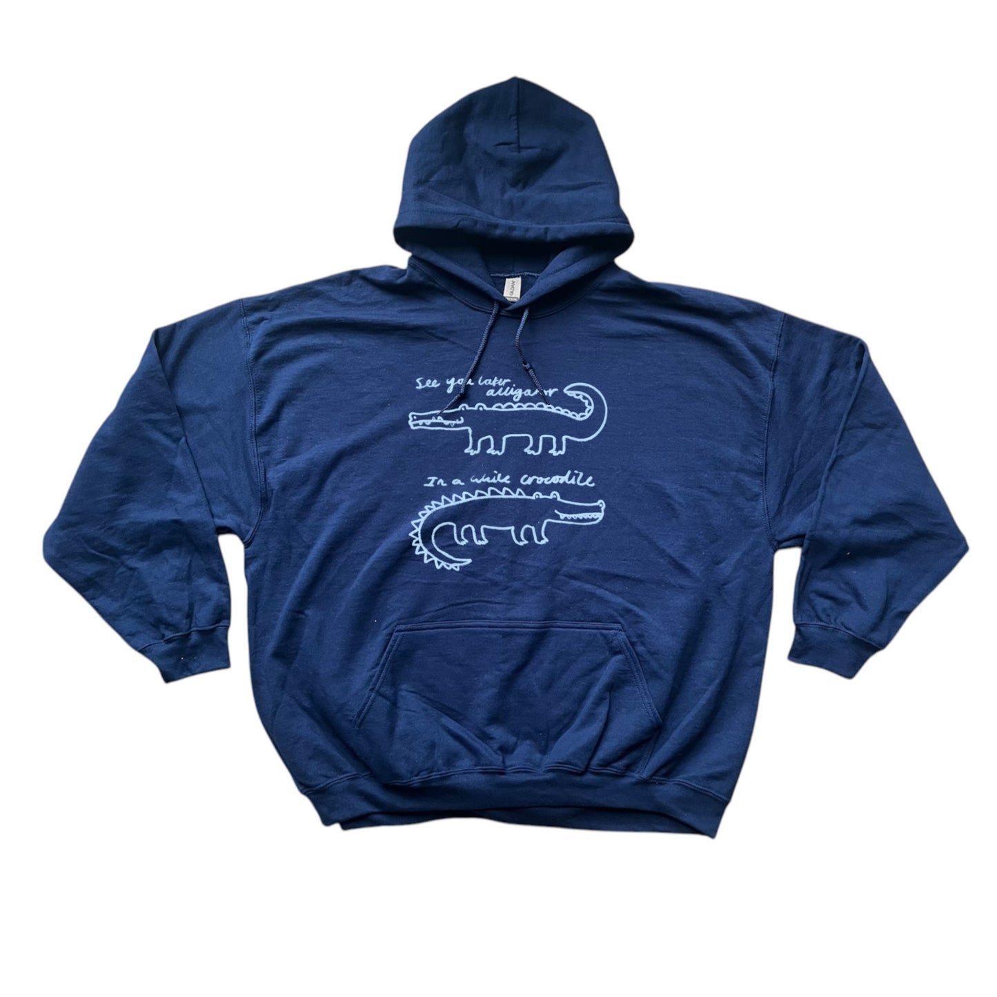 See you later alligator, in a while crocodile navy hoodie