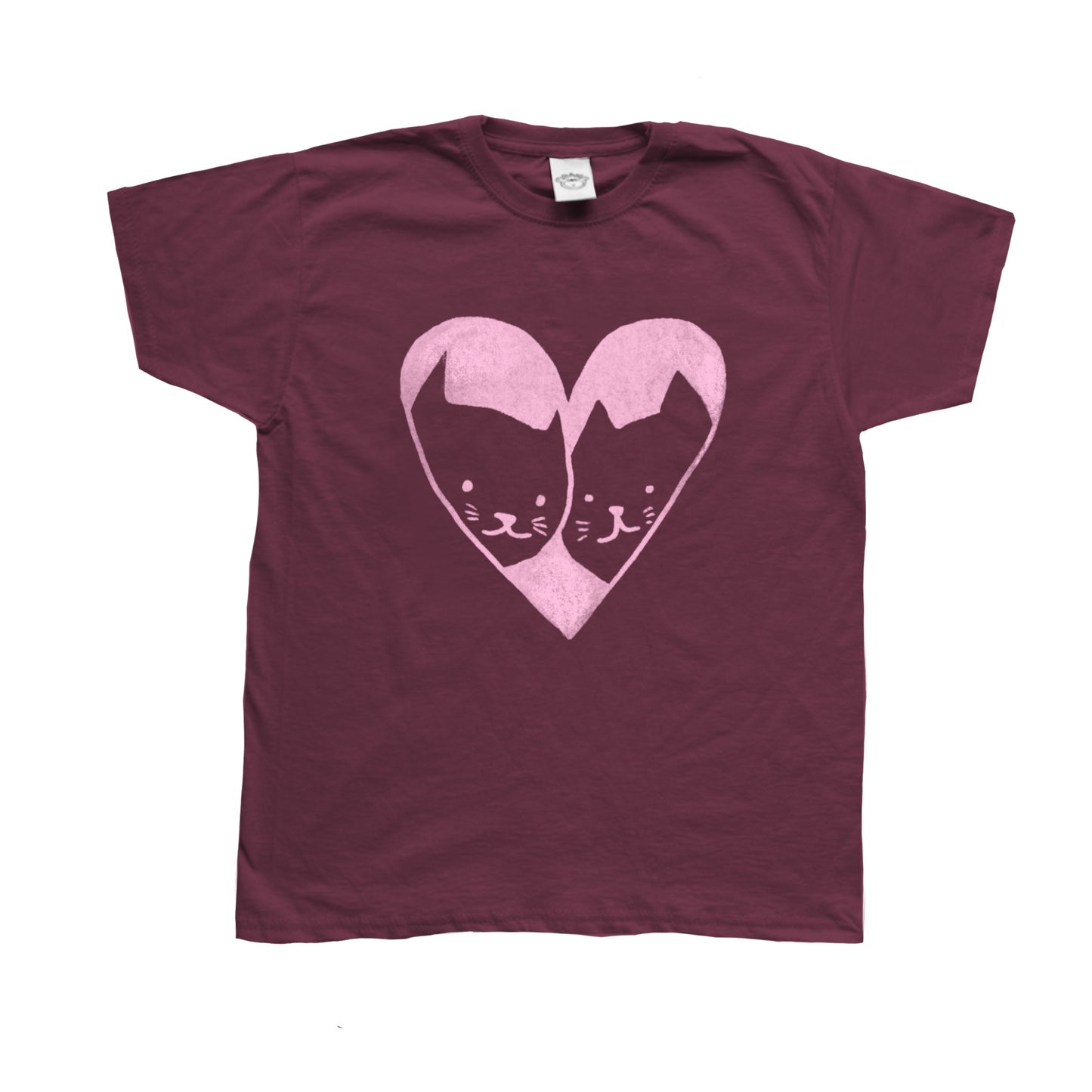 2 cats in love navy tee