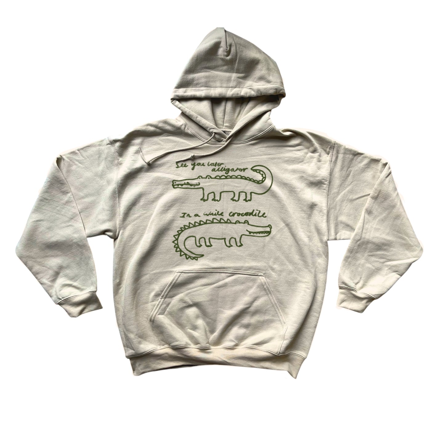 See you later alligator, in a while crocodile beige hoodie