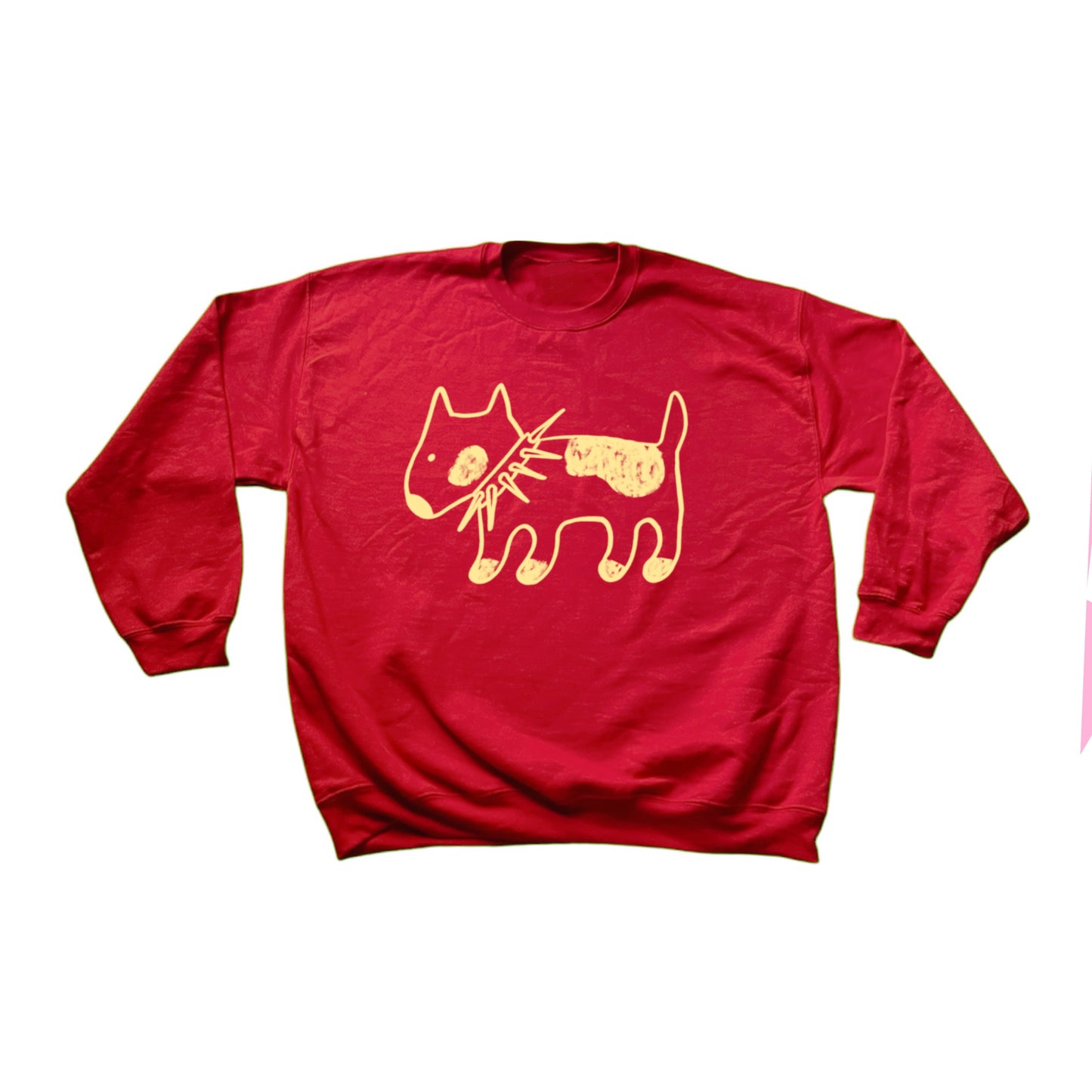Spiky collar dog red sweatshirt