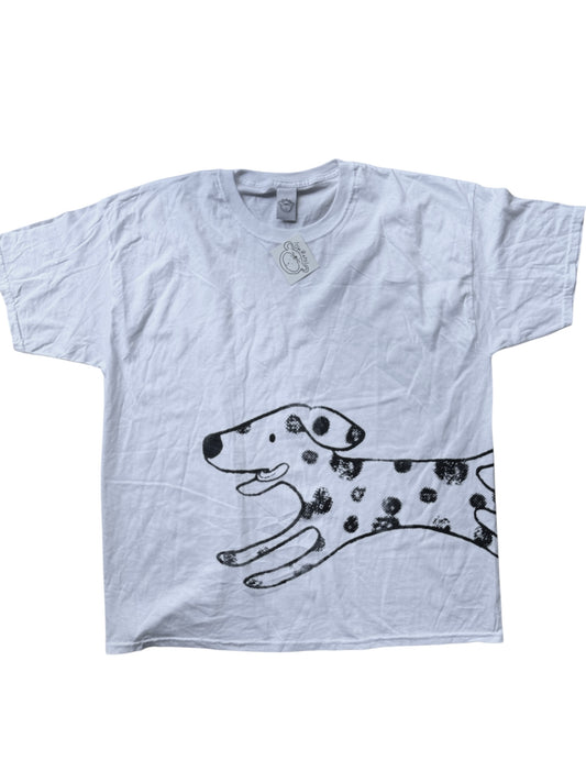 Mega Dalmatian black on white wrap around oversized tee