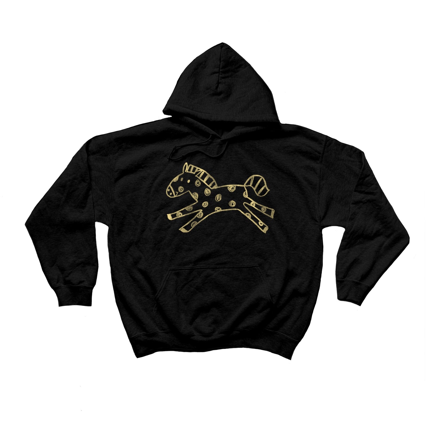 Polka dot horse black hoodie