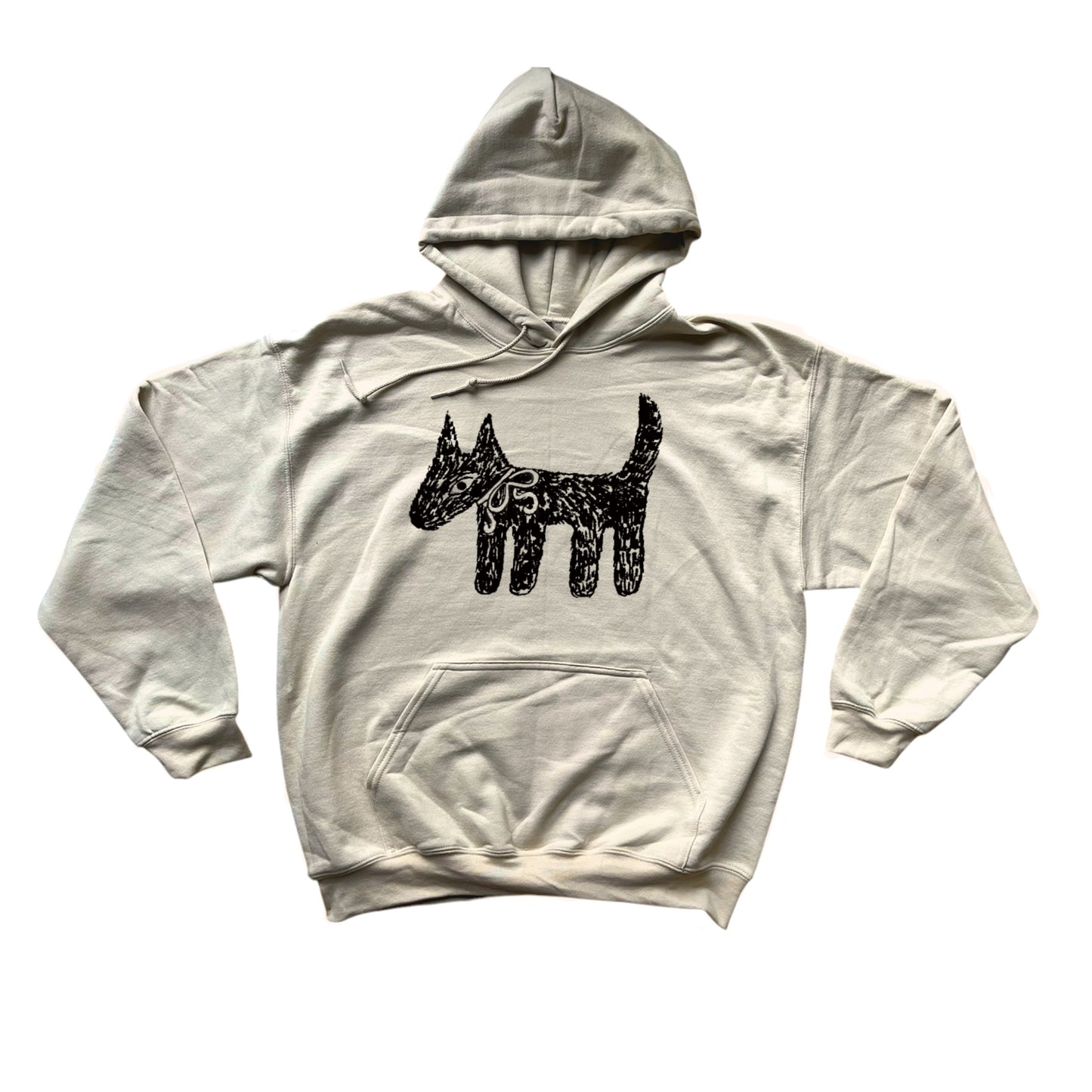 Scruffy dog beige hoodie