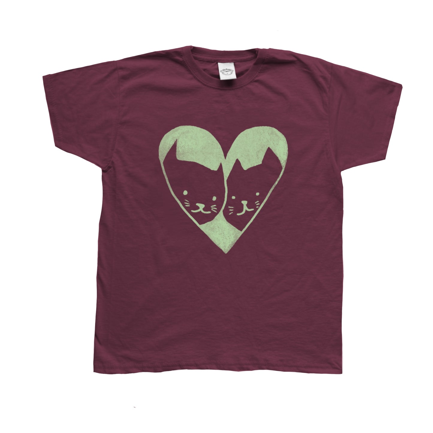 2 cats in love navy tee