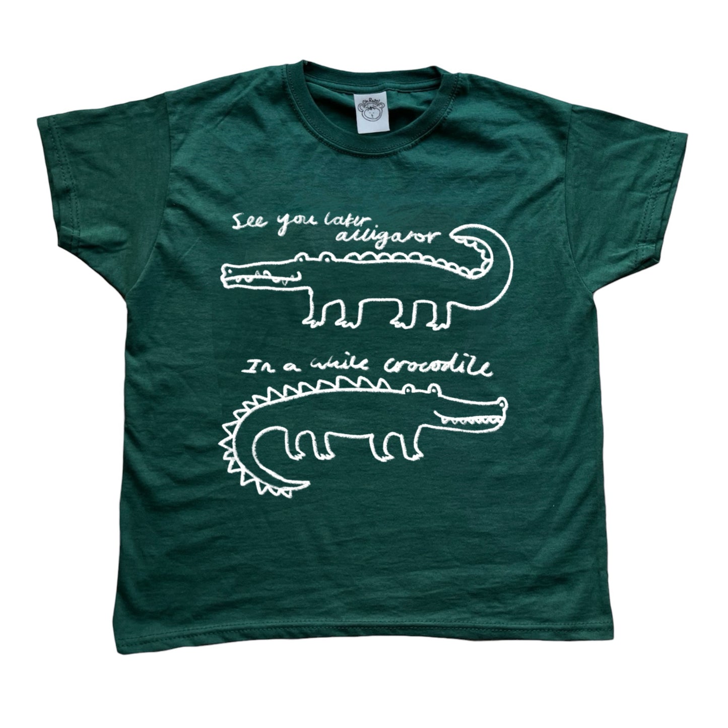 See you later alligator forest green tee