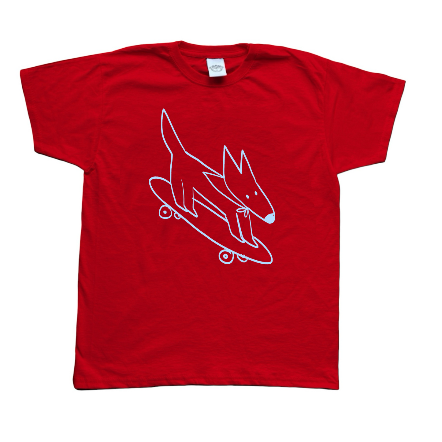 Skater dog red tee