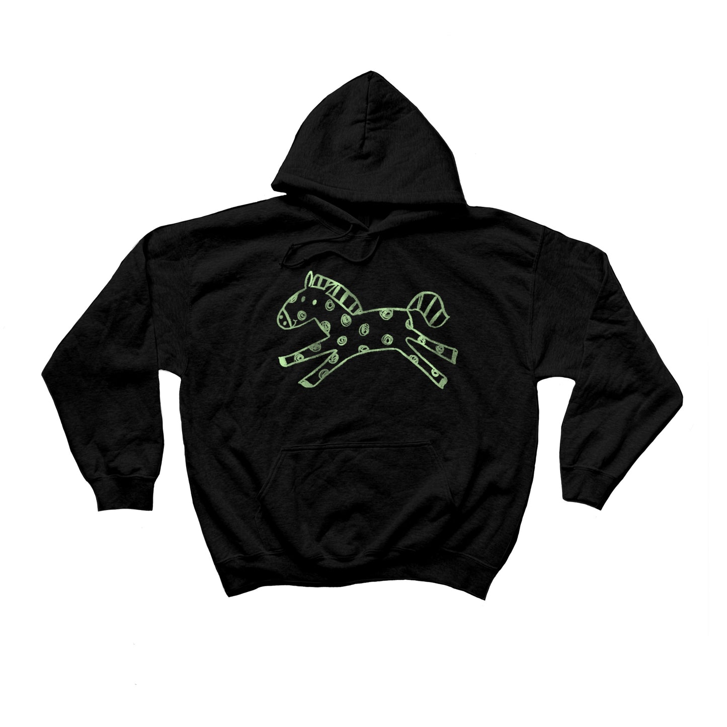Polka dot horse black hoodie