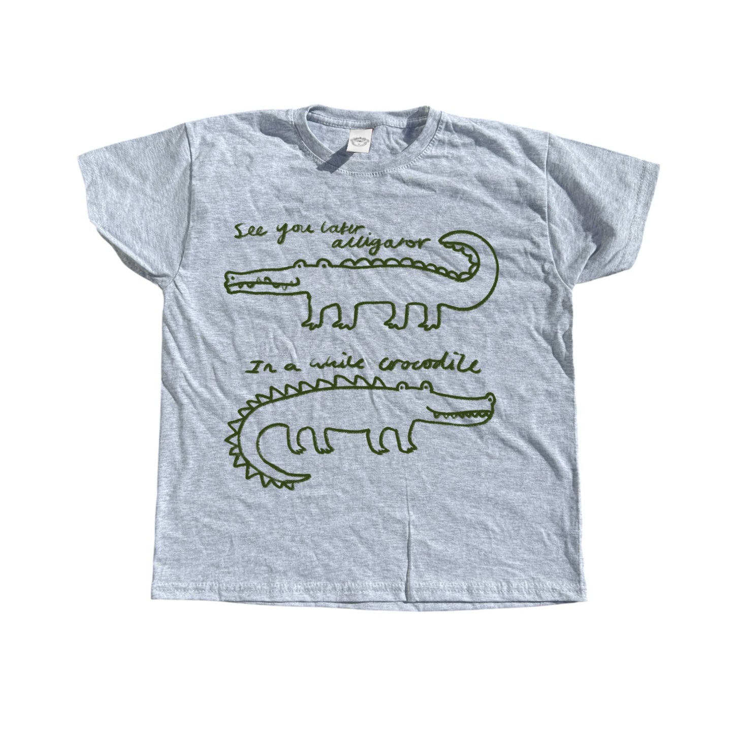 See you later alligator grey tee