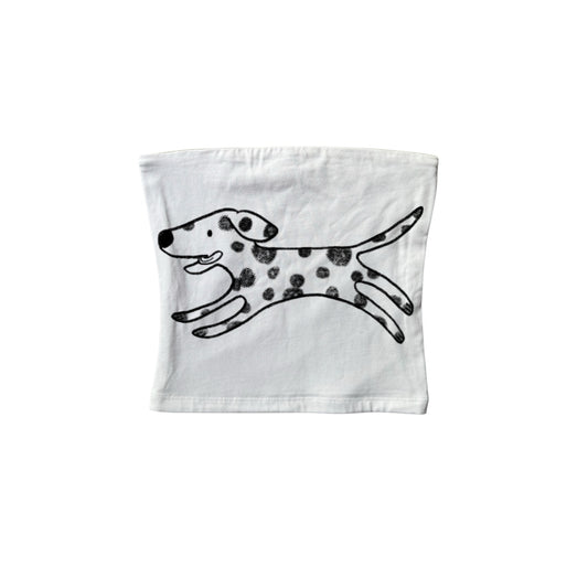 Black on white Dalmatian bandeau top